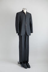 Stand collar denim-Suit Black [スタンドカラーデニムスーツ ブラック]