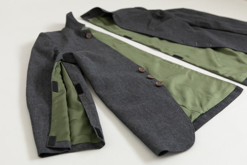 Stand collar denim-Suit Black [スタンドカラーデニムスーツ ブラック]