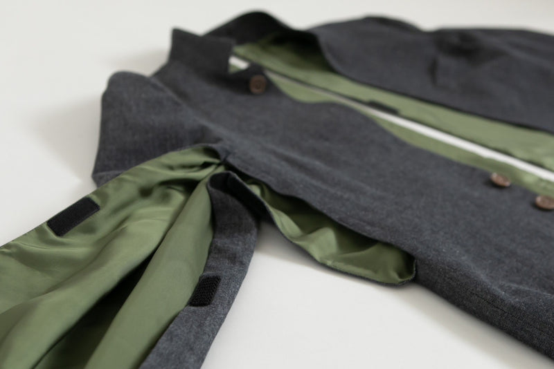 Stand collar denim-Suit Black [スタンドカラーデニムスーツ ブラック]