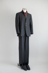 Stand collar denim-Suit Black [スタンドカラーデニムスーツ ブラック]