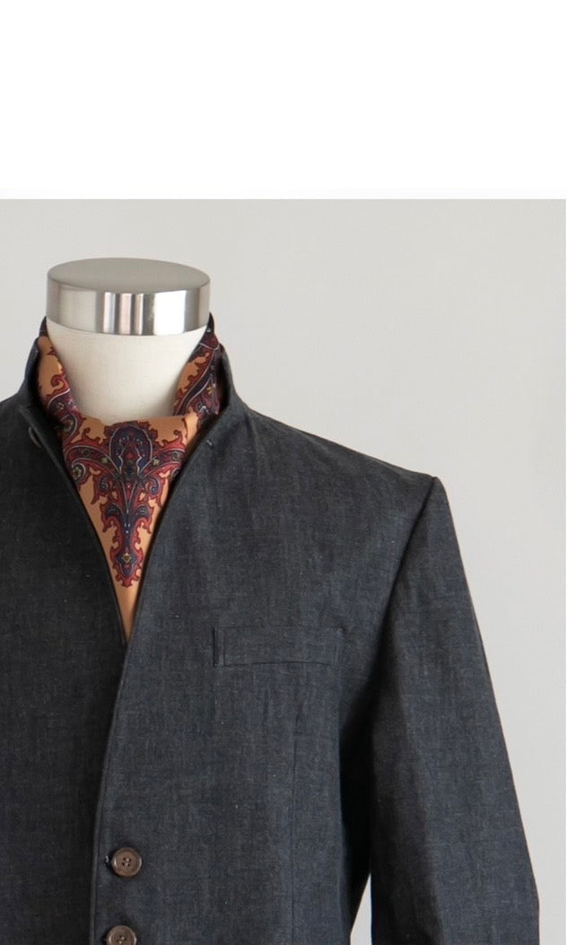 Stand collar denim-Suit Black [スタンドカラーデニムスーツ ブラック]